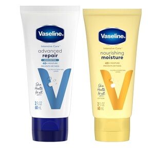 New Vaseline Advanced Repair & Nourishing Moisture Lotion Set Blue & Yellow 2oz